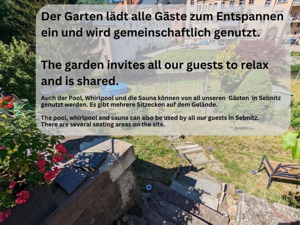Hw4B - Urlaubsmagie - Zentral Mit Gemeinschaftsgarten, -Pool, -Sauna & Whirlpool Sebnitz Exterior foto
